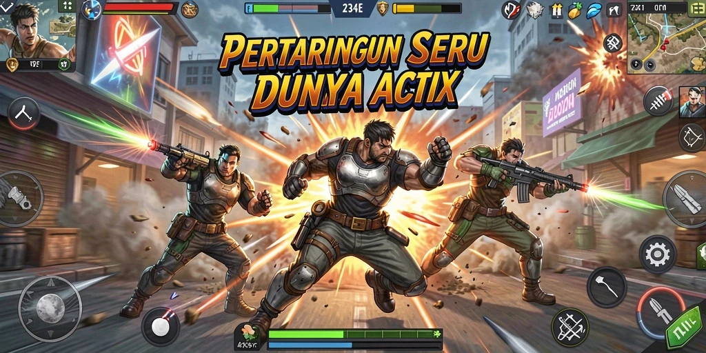 Screenshot game 234E menunjukkan pertarungan aksi yang mendebarkan.
