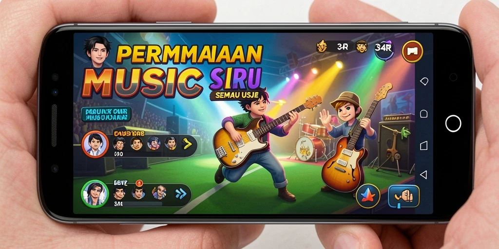 Tampilan gameplay menarik dari 34R dengan irama musik yang seru.