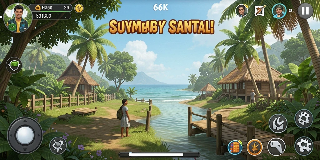 Tampilan gameplay yang ceria dari 66K dengan warna-warni menarik.