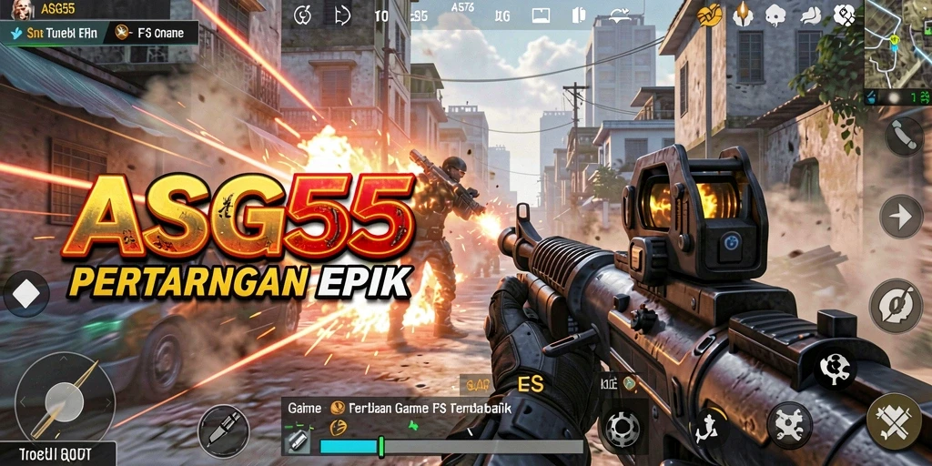 Screenshot gameplay ASG55 yang menunjukkan aksi tembak-menembak yang seru.
