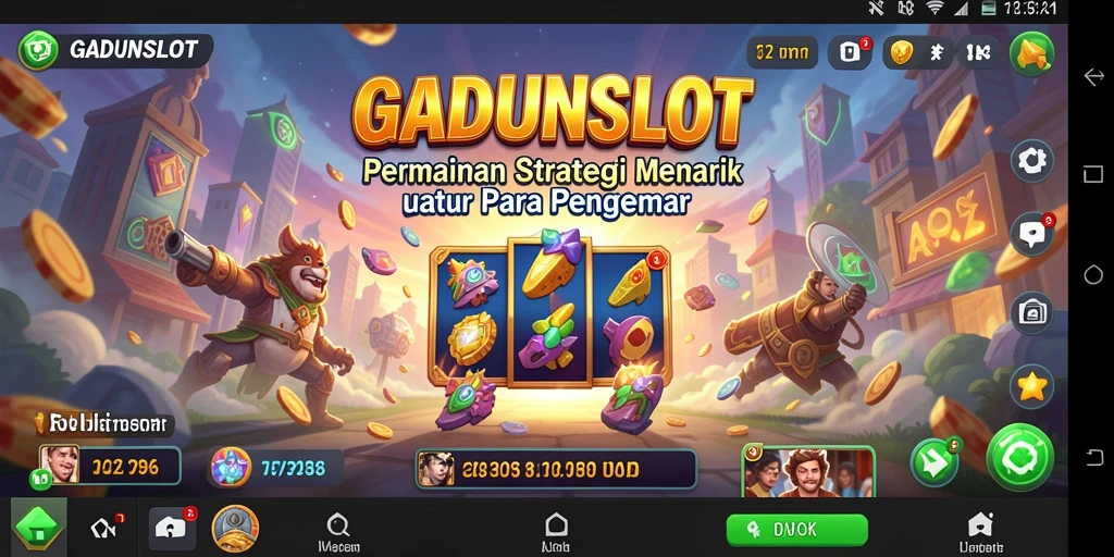 Tampilan gameplay GADUNSLOT dengan aksi strategi yang intens.