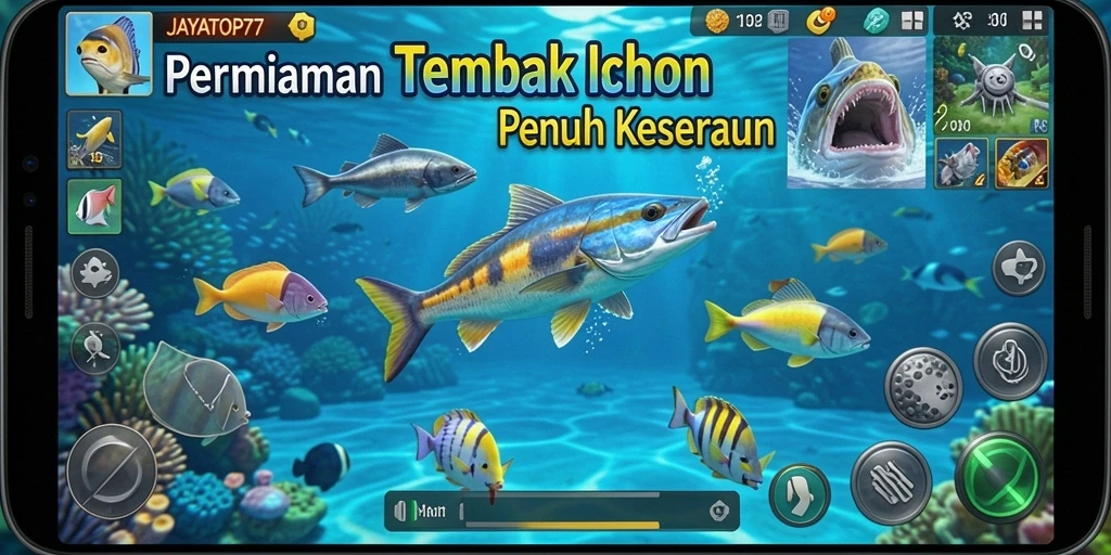 Tangkapan layar gameplay seru JAYATOP77 Tembak Ikan.
