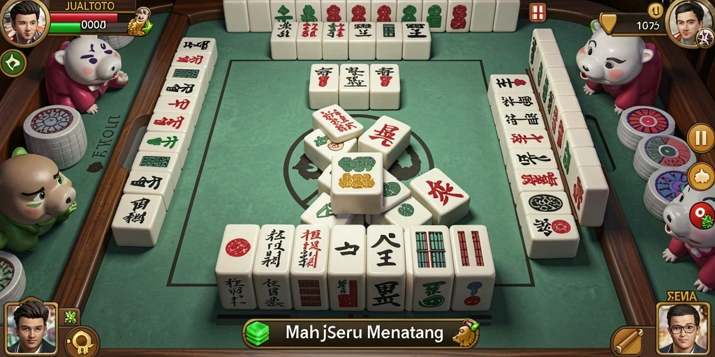Tampilan gameplay Mahjong yang menantang di JUALTOTO.