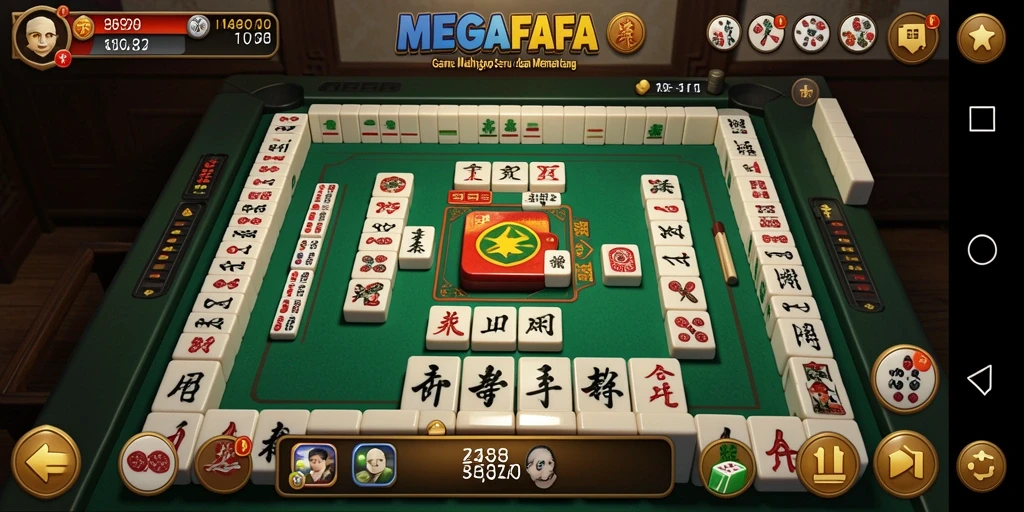 Tampilan gameplay MEGAFAFA yang menampilkan keseruan Mahjong.