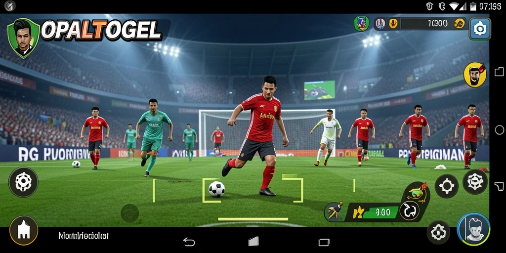 Tampilan gameplay OPALTOGEL yang mendebarkan saat pertandingan sepak bola.