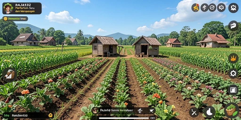Tampilan gameplay menarik dari RAJA132 dengan aktivitas bertani.
