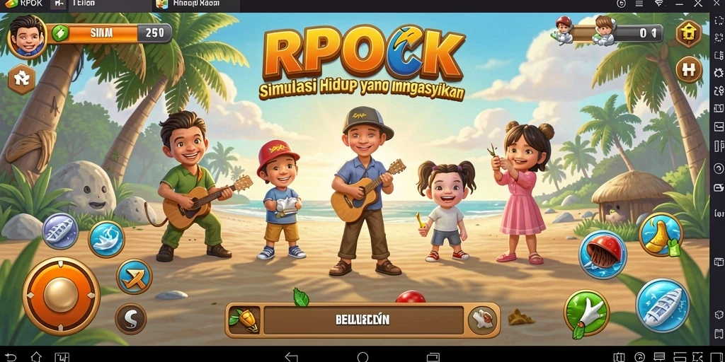 Tampilan menarik gameplay RPOK yang menggambarkan simulasi hidup.