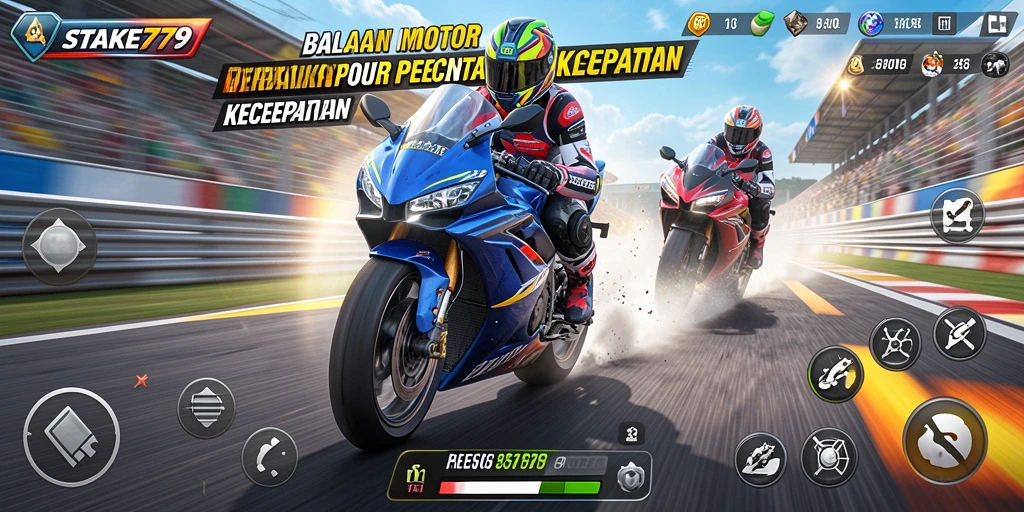Tampilan menarik dari gameplay balapan motor STAKE779.