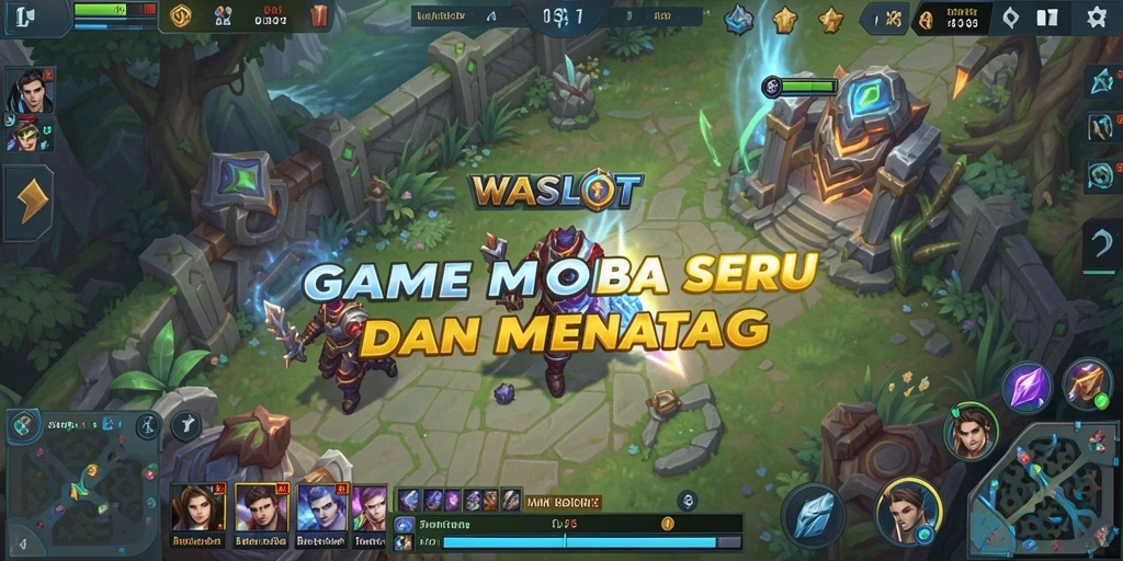 Tampilan gameplay menarik dari WASLOT dalam pertarungan MOBA.