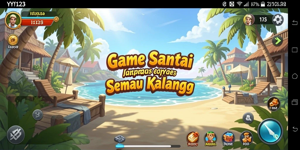 Tampilan gameplay yang menyenangkan di YY123 dengan karakter lucu.